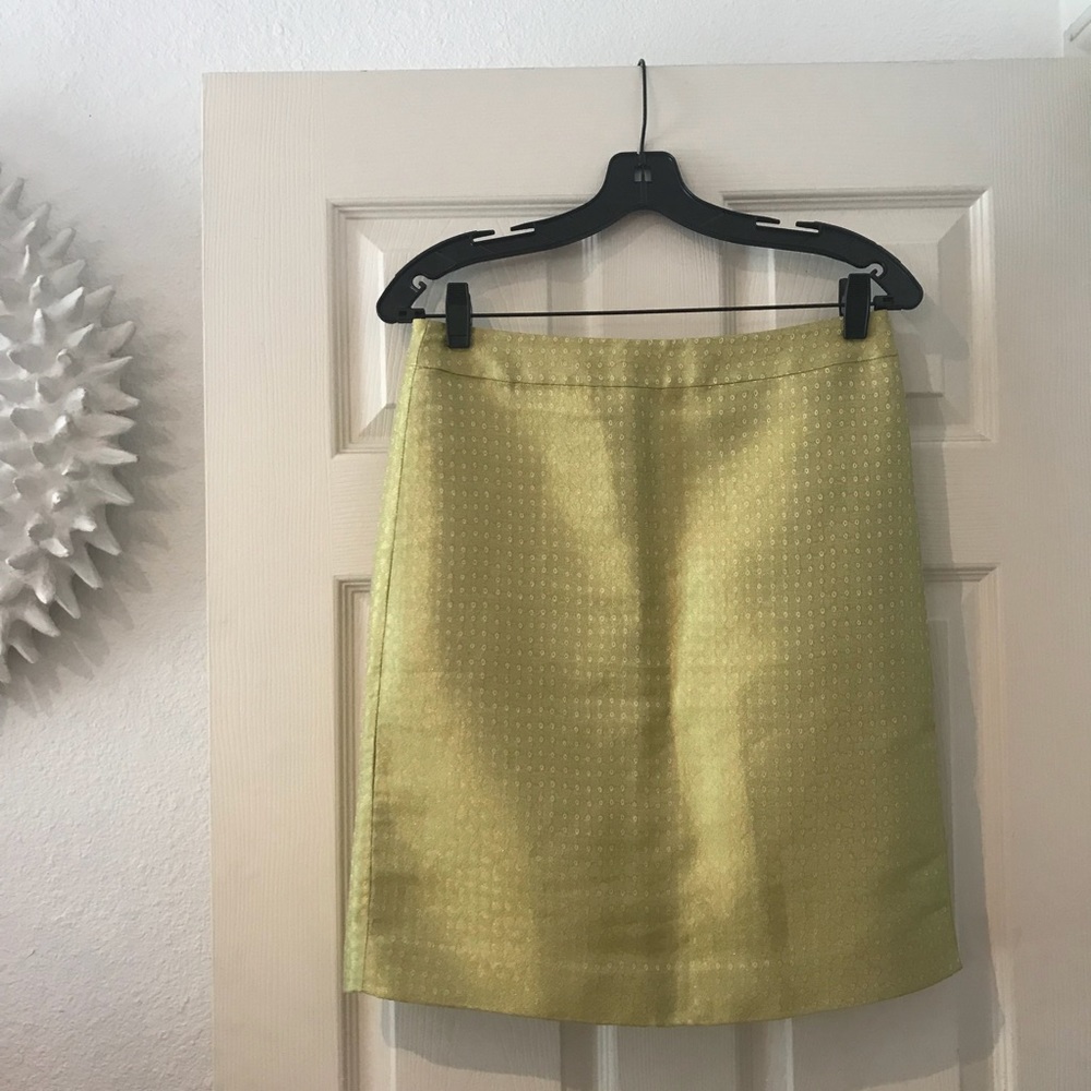 Stylish metallic green and gold skirt